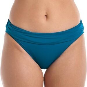 La Blanca Women's Island Goddess Banded Hipster Swimsuit Bottom Ocean Size 10